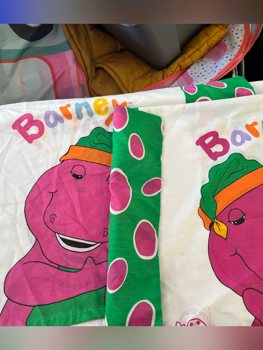Barney two pillowcases 1992